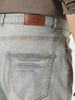 Plus Men's Ice Grey Straight Fit Heavy Washed Jeans Stretchable