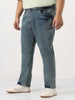 Plus Men's Light Blue Straight Fit Heavy Washed Jeans Stretchable