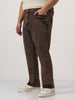 Plus Men's Light Brown Straight Fit Heavy Washed Jeans Stretchable
