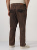 Plus Men's Light Brown Straight Fit Heavy Washed Jeans Stretchable