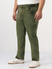 Plus Men's Light Green Straight Fit Heavy Washed Jeans Stretchable