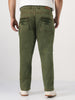 Plus Men's Light Green Straight Fit Heavy Washed Jeans Stretchable