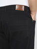 Plus Men's Black Straight Fit Washed Jeans Stretchable