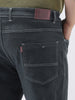Plus Men's Dark Grey Straight Fit Washed Jeans Stretchable