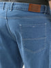 Plus Men's Light Blue Straight Fit Washed Jeans Stretchable