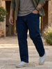 Plus Men's Blue Straight Fit Raw Washed Denim Jeans Stretchable