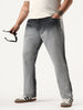 Plus Men's Dark Grey Straight Fit Heavy Washed Faded Denim Jeans Stretchable