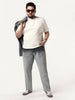Plus Men's Dark Grey Straight Fit Heavy Washed Faded Denim Jeans Stretchable