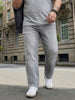 Plus Men's Ice Grey Straight Fit Heavy Washed Faded Denim Jeans Stretchable