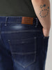 Plus Men's Dark Blue Straight Fit Washed Jeans Stretchable
