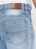Plus Men's Ice Blue Straight Fit Washed Jeans Stretchable