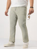Plus Men's Ice Grey Straight Fit Heavy Washed Jeans Stretchable