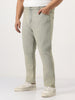 Plus Men's Ice Grey Straight Fit Heavy Washed Jeans Stretchable