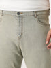 Plus Men's Ice Grey Straight Fit Heavy Washed Jeans Stretchable