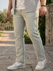 Plus Men's Ice Grey Straight Fit Heavy Washed Jeans Stretchable
