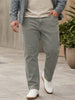 Plus Men's Light Grey Straight Fit Heavy Washed Jeans Stretchable
