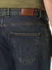 Plus Men's Blue Straight Fit Heavy Washed Jeans Stretchable