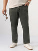 Plus Men's Grey Straight Fit Heavy Washed Jeans Stretchable
