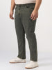 Plus Men's Grey Straight Fit Heavy Washed Jeans Stretchable