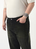 Plus Men's Black Straight Fit Heavy Washed Jeans Stretchable
