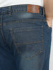 Plus Men's Blue Straight Fit Washed Jeans Stretchable