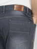 Plus Men's Grey Straight Fit Washed Jeans Stretchable
