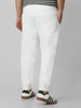 Plus Men's White Regular Fit Solid Joggers Jeans Stretchable