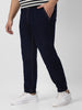 Plus Men's Dark Blue Regular Fit Washed Joggers Jeans Stretchable