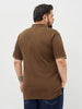 Plus Men's Dark Brown Solid Regular Fit Half Sleeve Cotton Polo T-Shirt