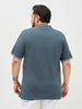Plus Men's Dark Grey Solid Regular Fit Half Sleeve Cotton Polo T-Shirt