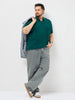 Plus Men's Teal Green Solid Regular Fit Half Sleeve Cotton Polo T-Shirt