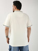 Plus Men's White Solid Regular Fit Half Sleeve Cotton Polo T-Shirt