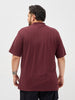 Plus Men's Maroon Solid Regular Fit Half Sleeve Cotton Polo T-Shirt