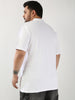 Plus Men's White Solid Regular Fit Half Sleeve Cotton Polo T-Shirt