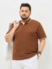 Plus Men's Chocolare Brown Solid Regular Fit Half Sleeve Cotton Polo T-Shirt