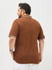 Plus Men's Chocolare Brown Solid Regular Fit Half Sleeve Cotton Polo T-Shirt