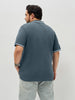Plus Men's Dark Grey Solid Regular Fit Half Sleeve Cotton Polo T-Shirt