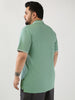 Plus Men's Granite Green Solid Regular Fit Half Sleeve Cotton Polo T-Shirt