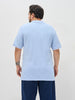 Plus Men's Light Sky Blue Solid Regular Fit Half Sleeve Cotton Polo T-Shirt