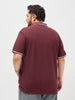 Plus Men's Maroon Solid Regular Fit Half Sleeve Cotton Polo T-Shirt