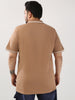 Plus Men's Mocha Mousse Solid Regular Fit Half Sleeve Cotton Polo T-Shirt