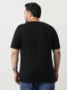 Plus Men's Black Solid Regular Fit Round Neck Cotton T-Shirt