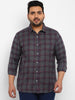 Urbano Plus Men's Grey Cotton Full Sleeve Regular Fit Casual Checkered Shirt