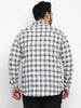 Plus Men's White Cotton Full Sleeve Regular Fit Casual Checkered Shirt