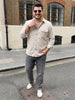 Plus Men's White Corduroy Full Sleeve Regular Fit Solid Overshirt with Utility Pockets