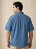 Plus Men's Light Blue Oversized Fit Half Sleeve Solid Casual Denim Shirt