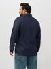 Plus Men's Dark Blue Regular Fit Full Sleeve Solid Denim Shirt