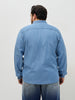 Plus Men's Light Blue Regular Fit Full Sleeve Solid Denim Shirt