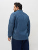 Plus Men's Blue Regular Fit Full Sleeve Solid Denim Shirt
