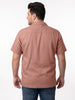 Plus Men's Dusty Pink Linen Half Sleeve Oversized Fit Shirt with Cuban Collar